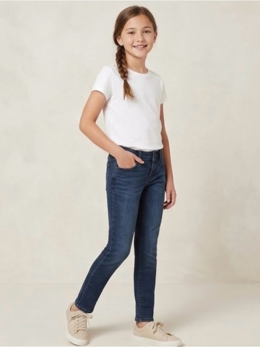 The children place Skinny blue denim with subtle fading size 10 Scandi Girl